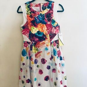 Floral Full Skirt Mini Dress